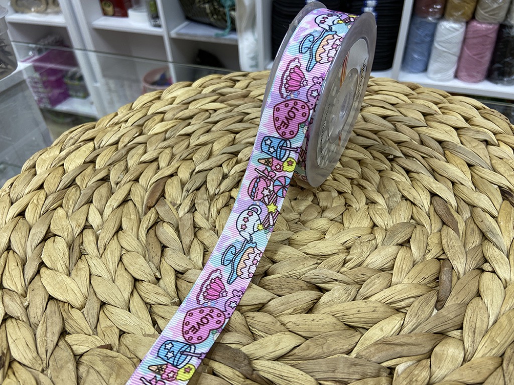 BASKILI KURDELE 2,5 CM / 1 METRE